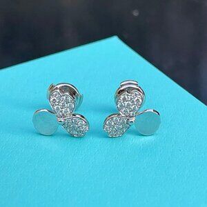 Tiffany & Co Platinum Diamond Flower Earrings